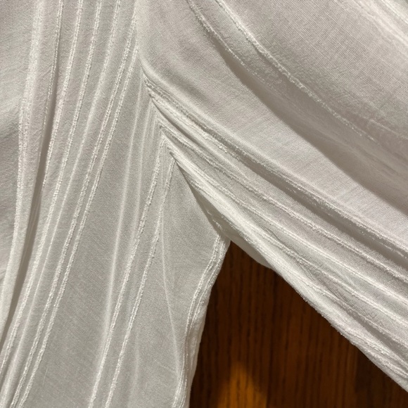 Anthropologie Maeve Isolode White Semi-Sheer Long Sleeve Blouse - Size 8 - Picture 8 of 14
